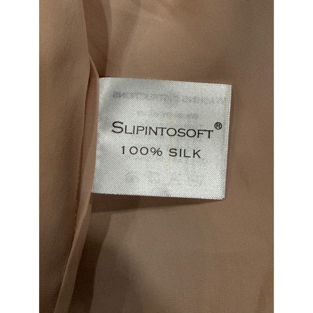 Slipintosoft 100% Silk Kimono Robe Champagne Tie Waist Luxury Lounge Large - Picture 9 of 13